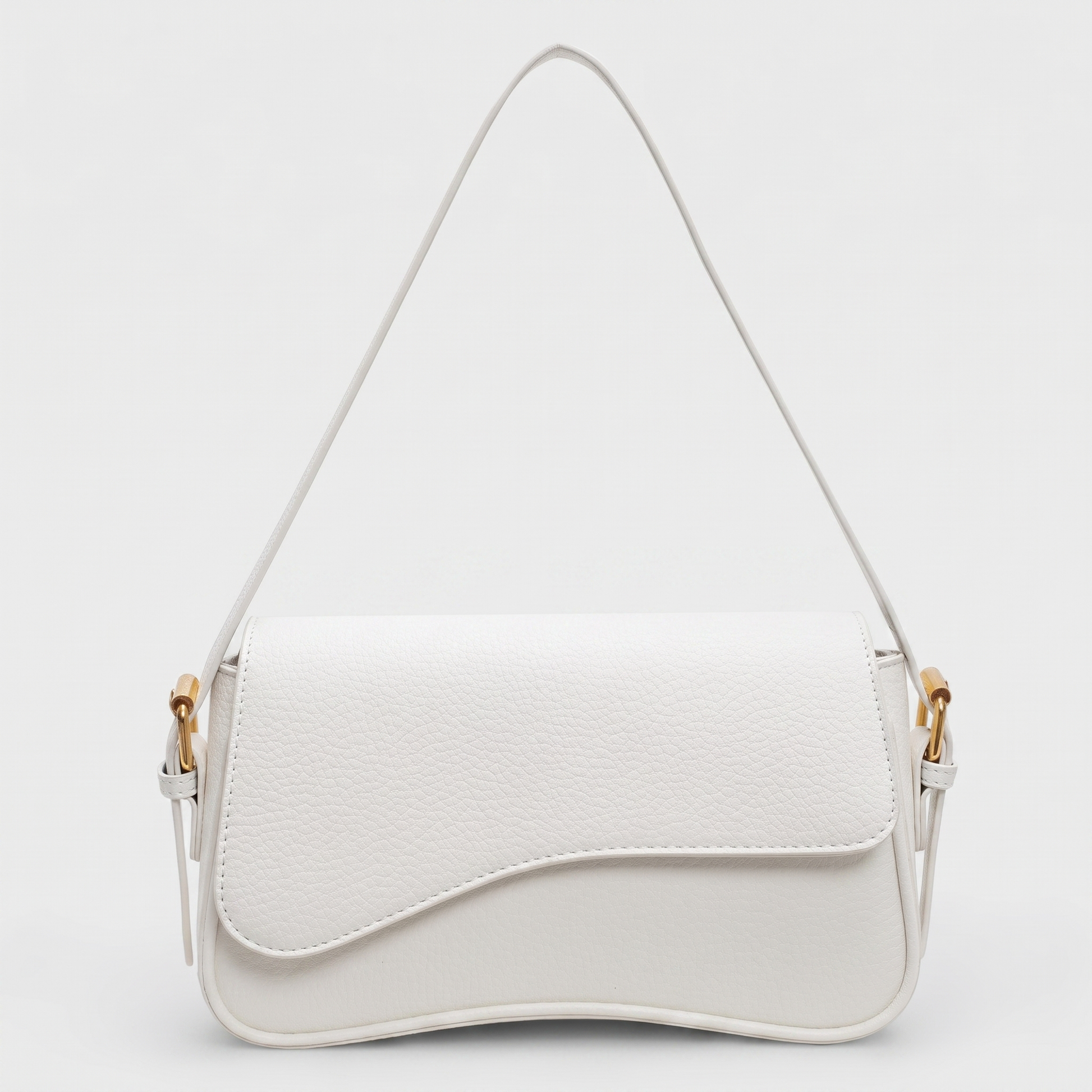Marlowe Wave Flap Shoulder Bag in white