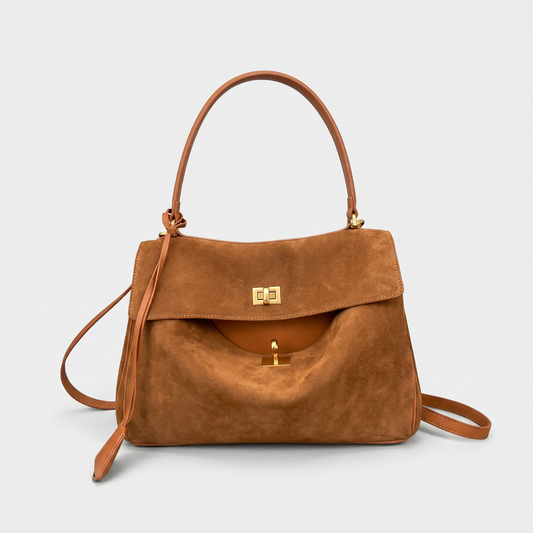 Delaney Twist Lock Handbag in caramel