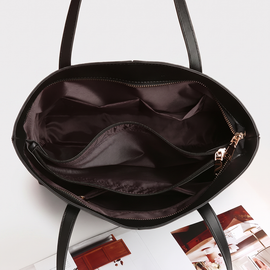 Harper Double Handle Shoulder Bag in black
