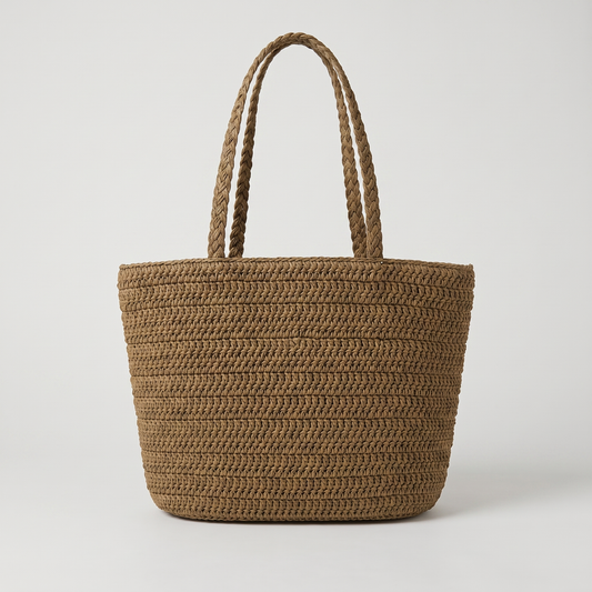 Wren Braided Handle Tote in khaki